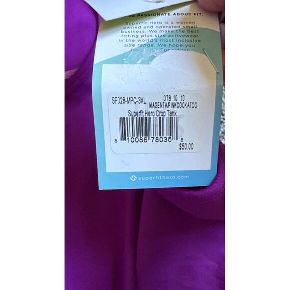 Superfit Hero Crop Tank – Magenta Pink Cockatoo – Size 3XL – NWT - Picture 4 of 4